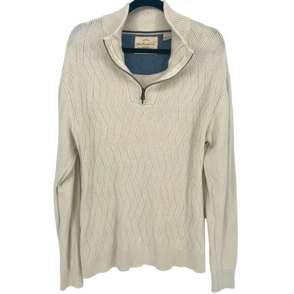 Original Weatherproof Cream Men's 1/4 zip Sweater Size Large - Picture 1 of 6